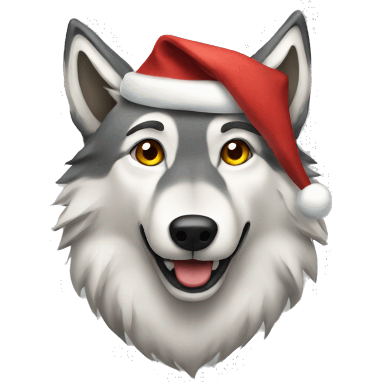 Christmas wolf emoji