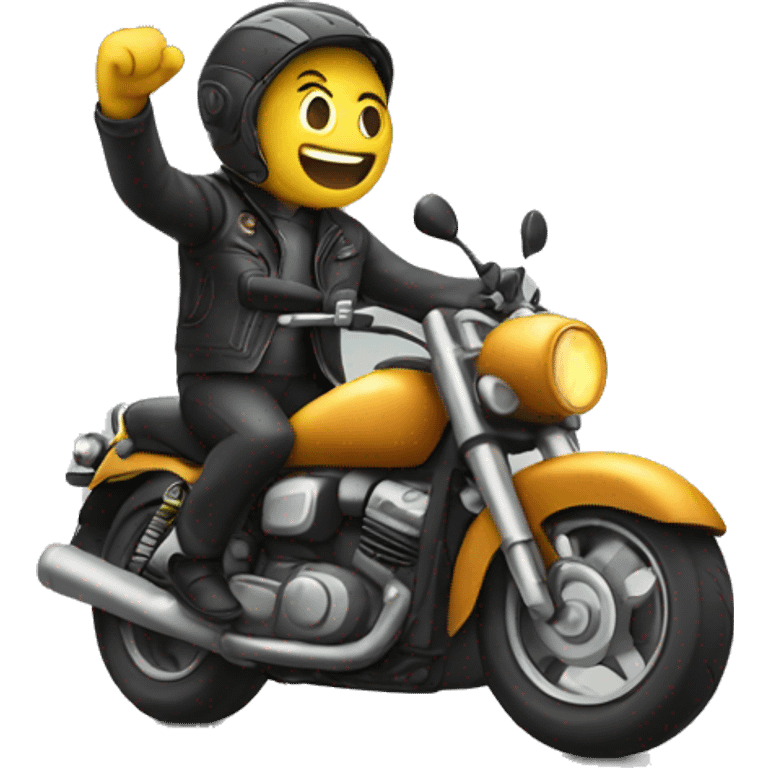 Car riding a motorcycle  emoji