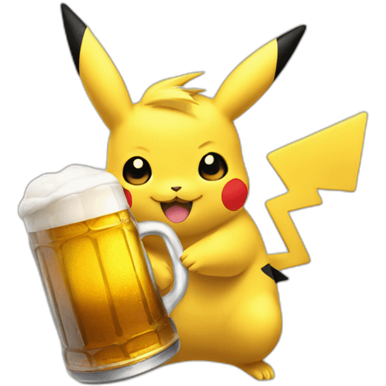 Pikatchu handed a beer emoji