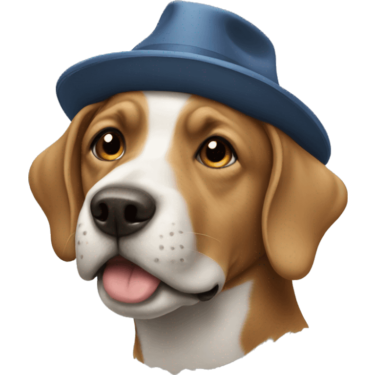 Dog wearing hat emoji