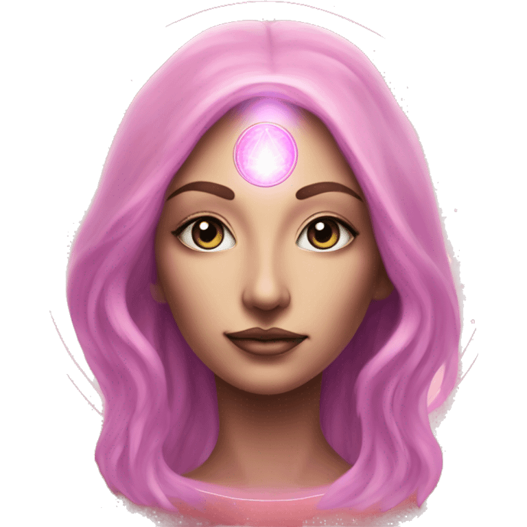 Pleiadian woman female third eye pink emoji