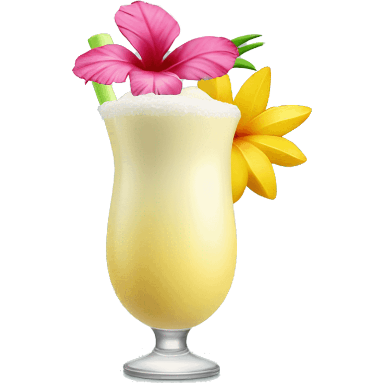 Pina colada with tropical flower emoji