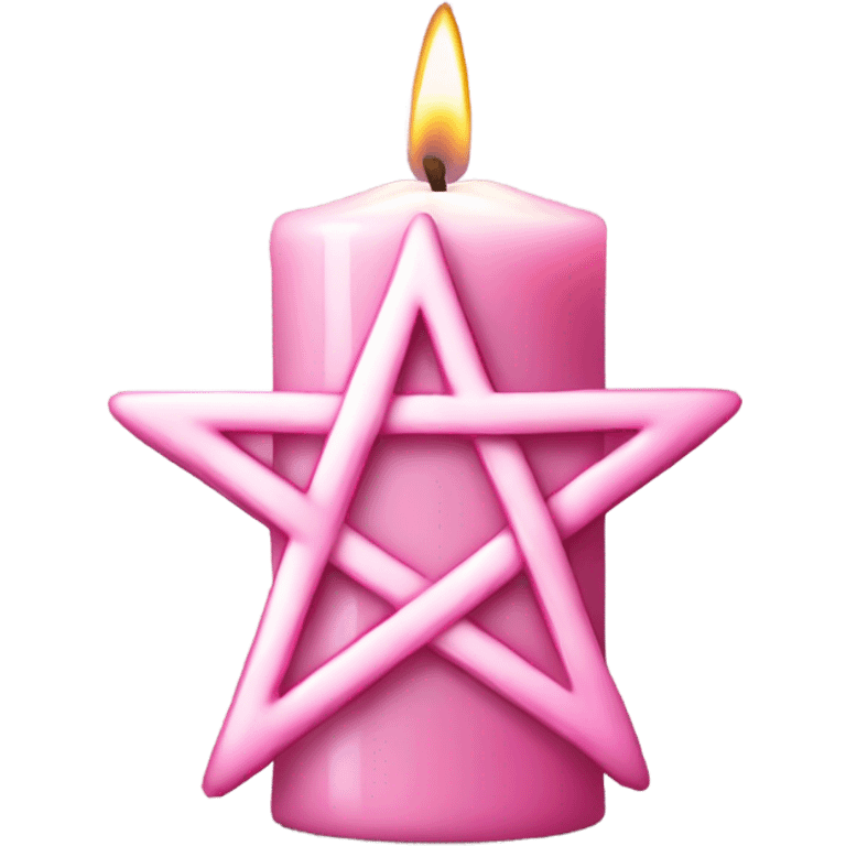 Light pink pentacle on candle  emoji