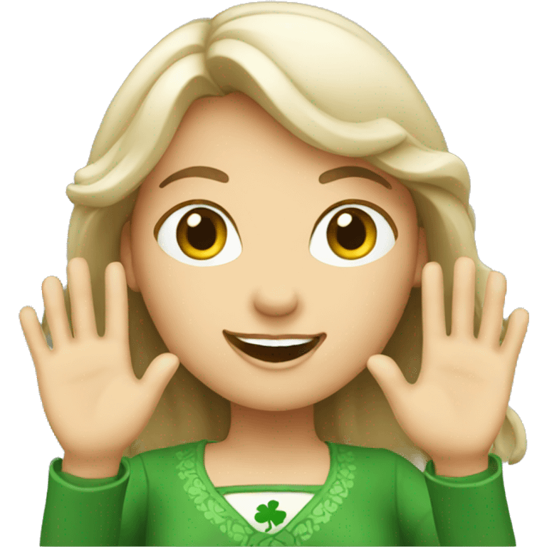 irish woman waving emoji