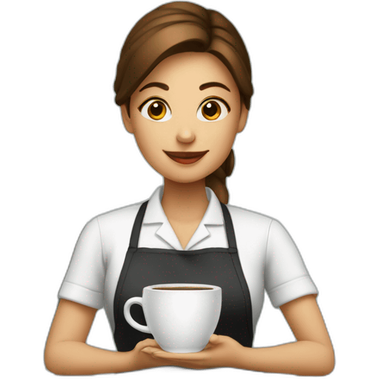 Female barista with cup of coffee emoji