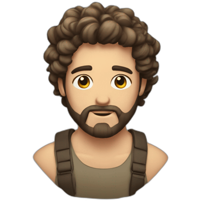 Gordo de rulos y barba candado emoji