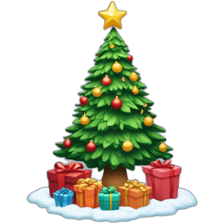 Christmas tree with gift emoji