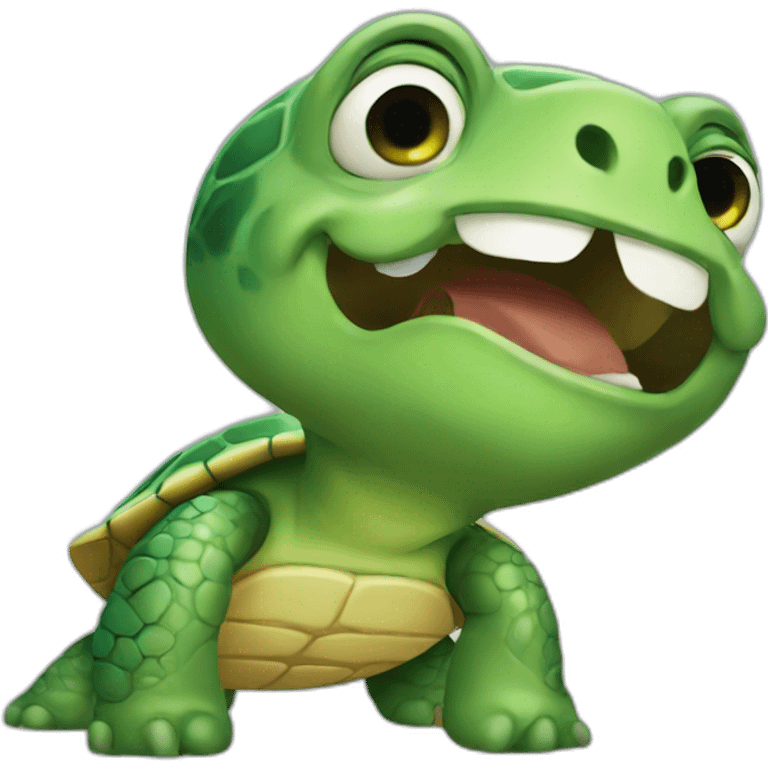 A turtle who smile emoji