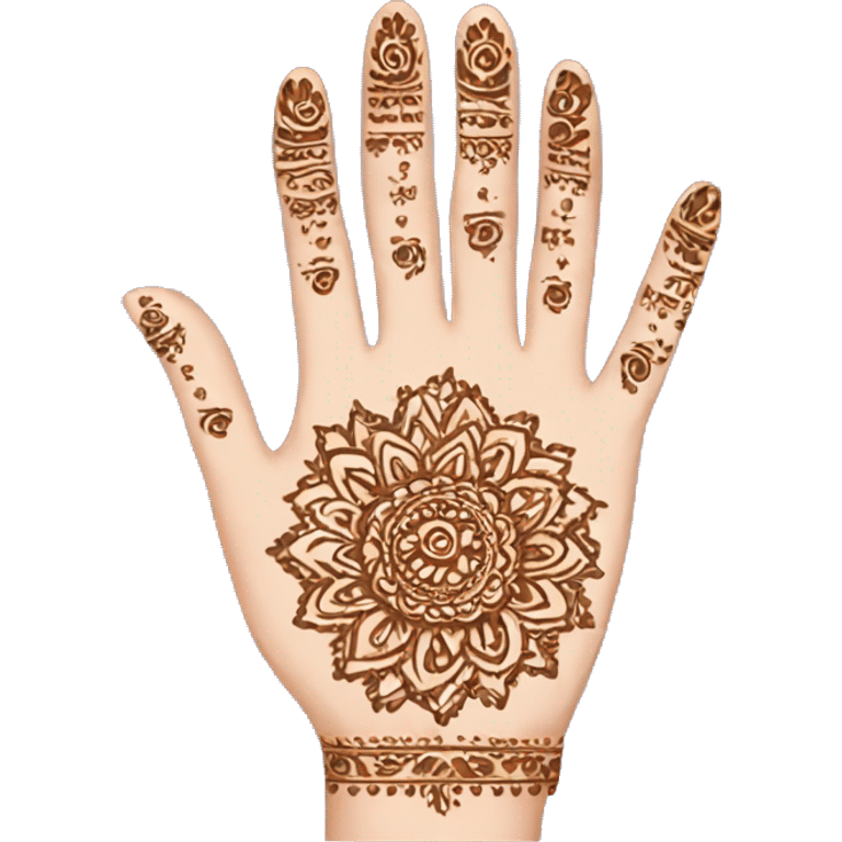 Hand with mehendi emoji