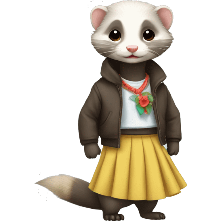 Ferret with a skirt emoji