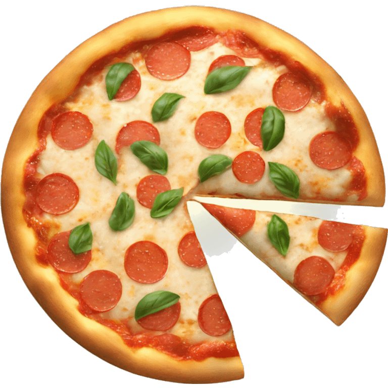 Round pizza half margherita  emoji