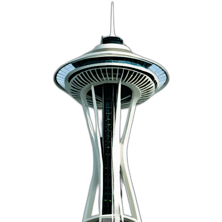 top of the space needle, stylized emoji