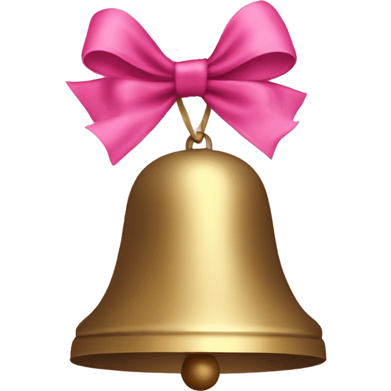 a christmas bell with a pink bow emoji