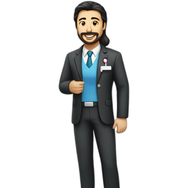 an middle age trimmed beard business suit and open bible, with wife asian age 55 dark hair nurse uniform nurse caphusband executive caucasi emoji