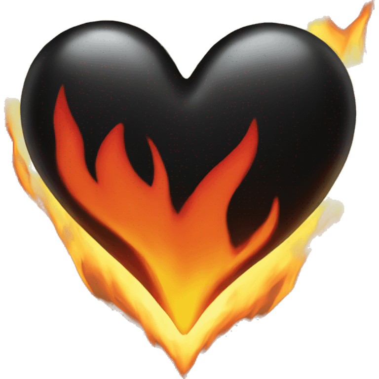 Black heart on fire emoji