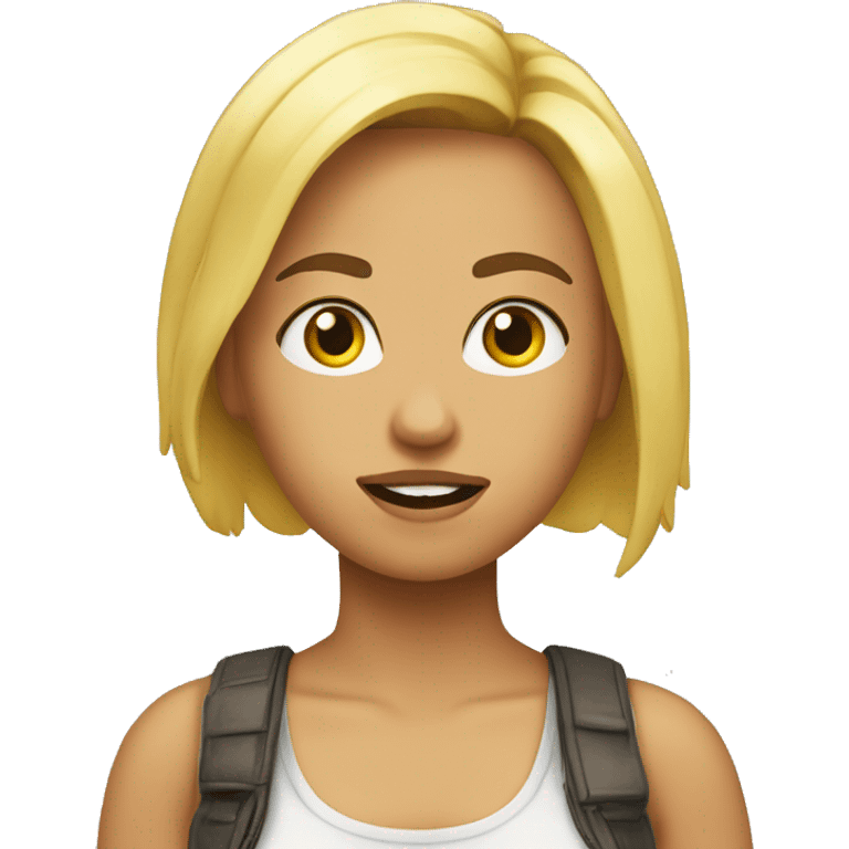 Chica rubia divirtiéndose  emoji