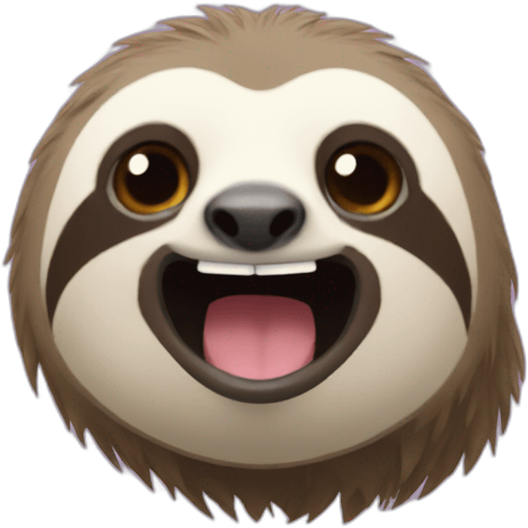 sloth makeing a wow face emoji