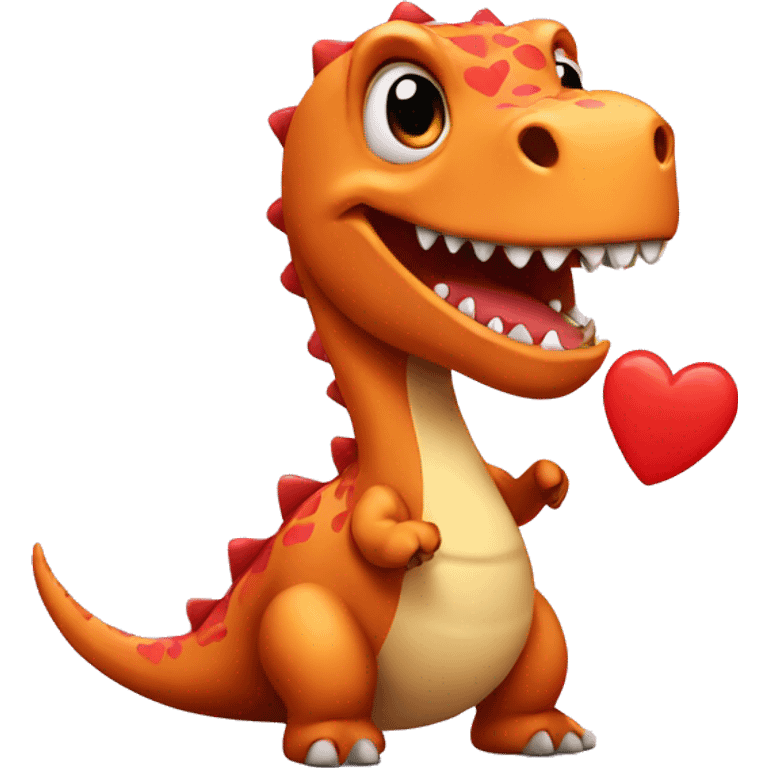 Dino with hearts emoji