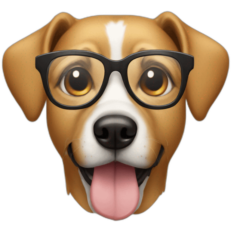 Dog wearing glasses emoji