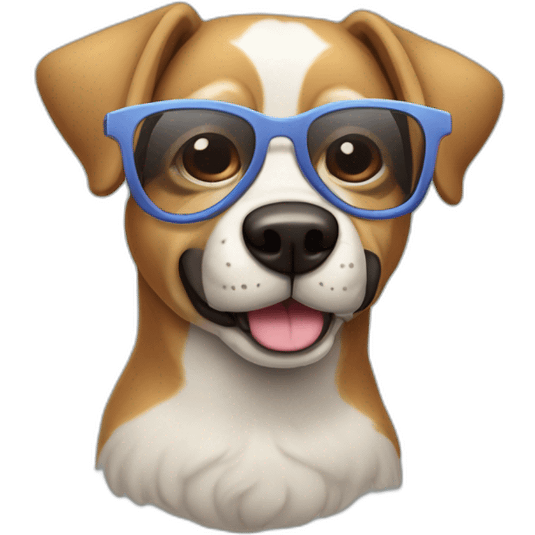 Un perro con gafas llamando por celular emoji