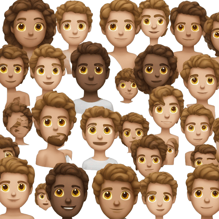 Young man brown hair Brown eyes white skin  emoji