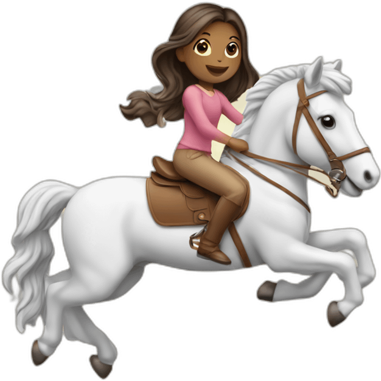 Girl jump hobby horse  emoji