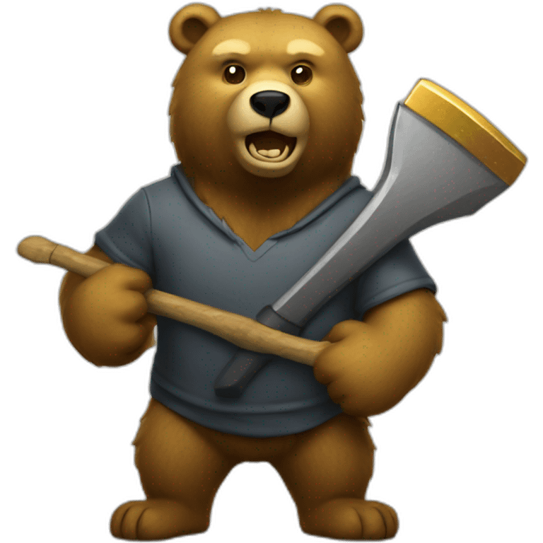 bear with pickaxe gold emoji