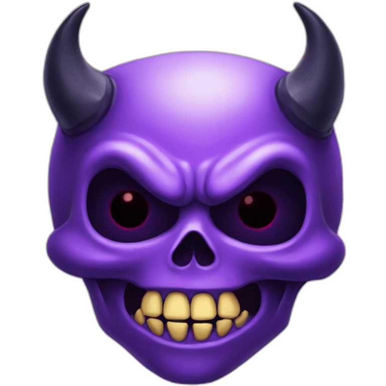 Half purple devil half skull emoji