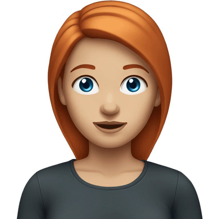 Redhead blue eyes female straight hair emoji