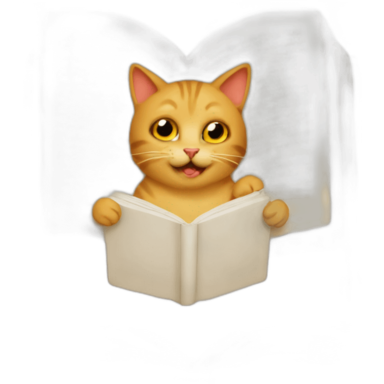 cat eat book emoji