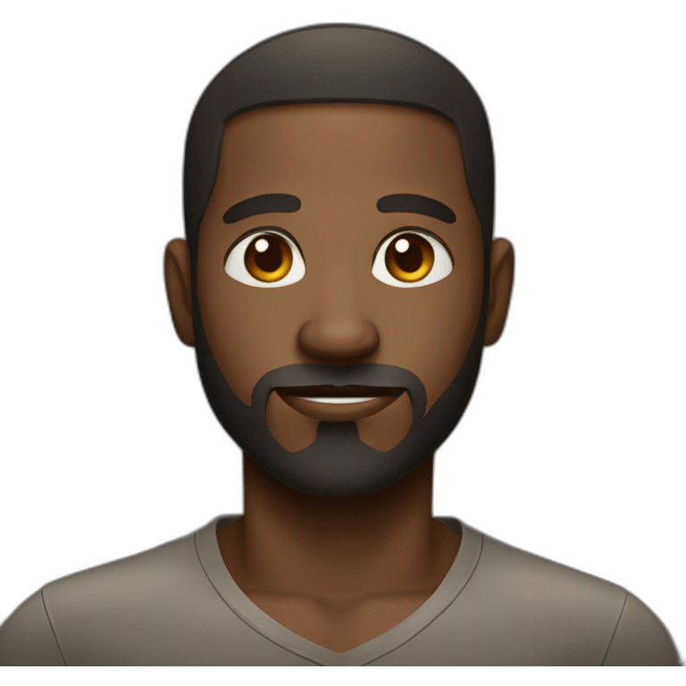 african man with a round face and a semi short beard  emoji