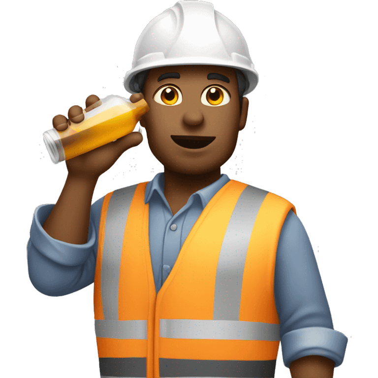 Construction worker drinking emoji