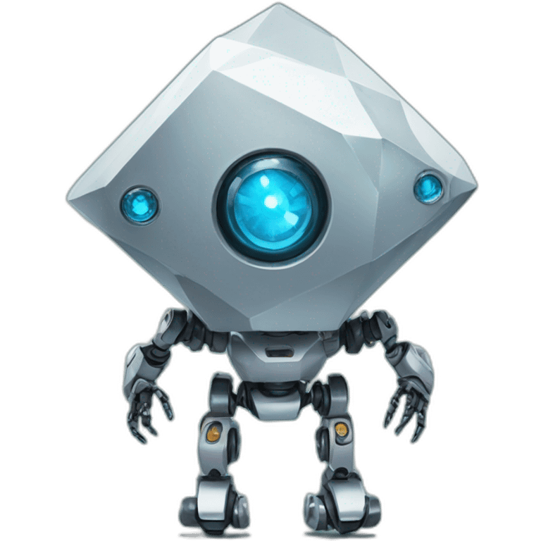 diamond shaped robot with one rbotic eye emoji