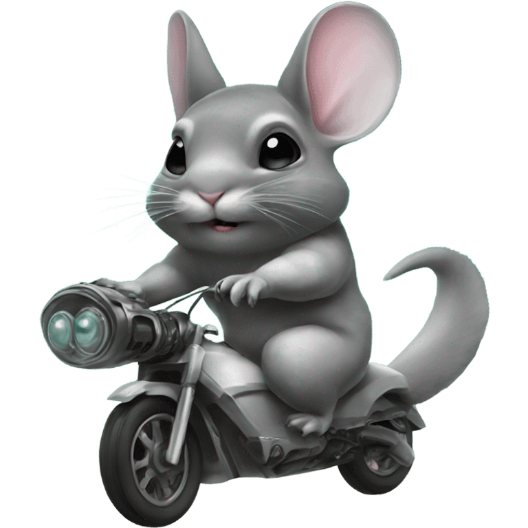 Chinchilla riding an alien emoji