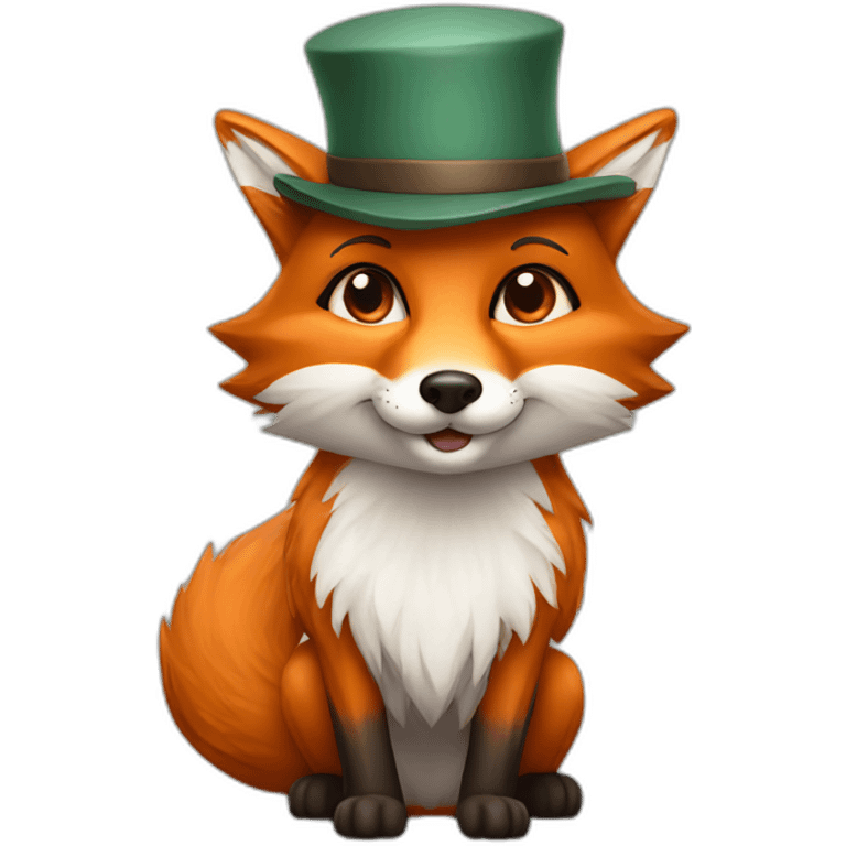 Fox with hat emoji