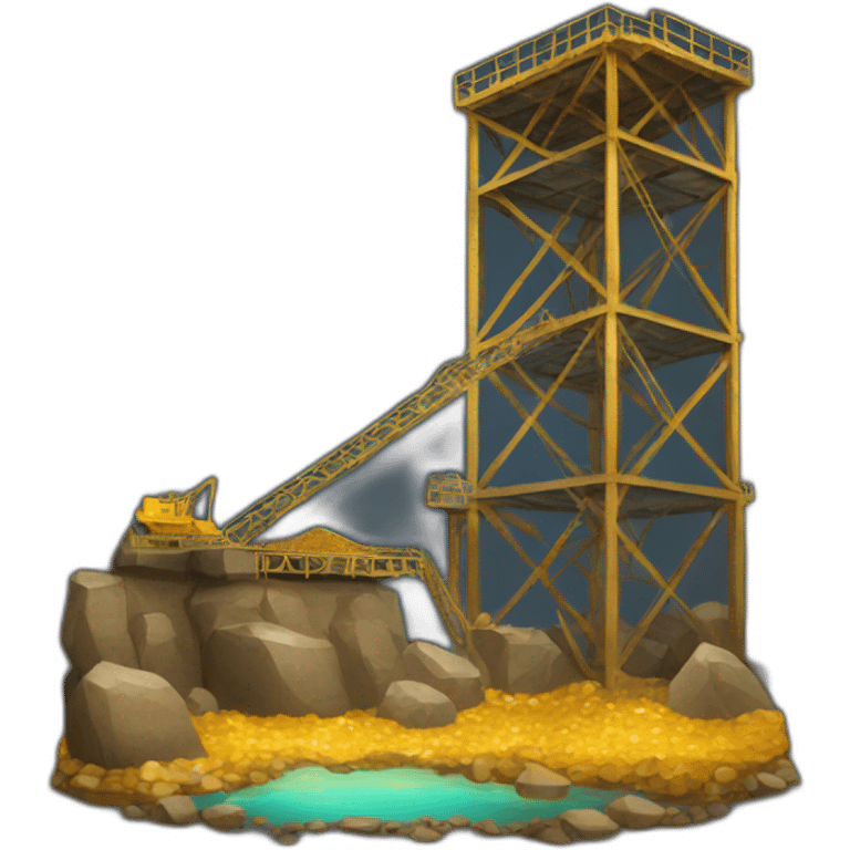 mining gold shaft river emoji