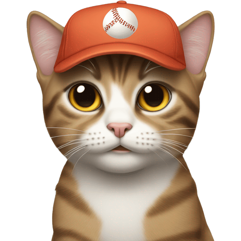 Cat wearing a baseball cap emoji