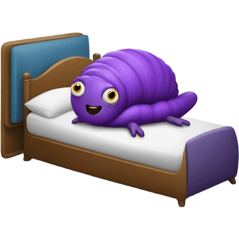 purple slug watching tv on an ipad rested on its belly emoji