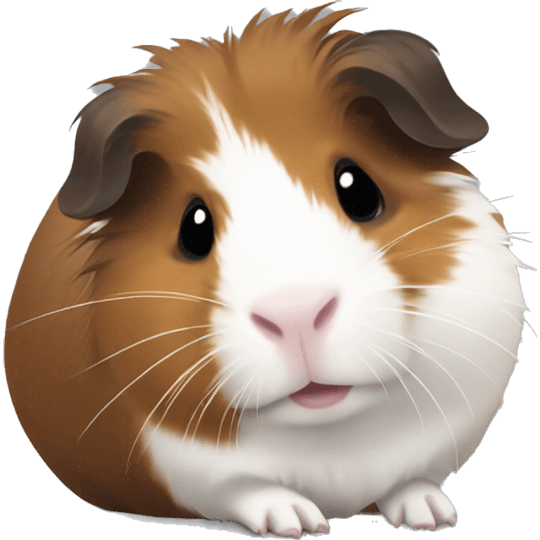 Guinea pig with white and dark brown and light brown colors  emoji