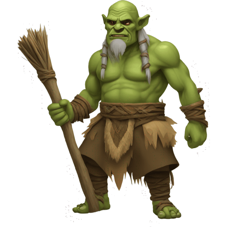 old orc chaman with stick emoji