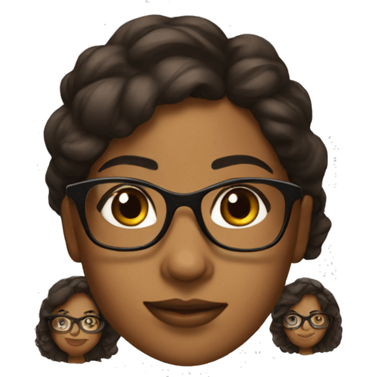 Brown girl glasses emoji