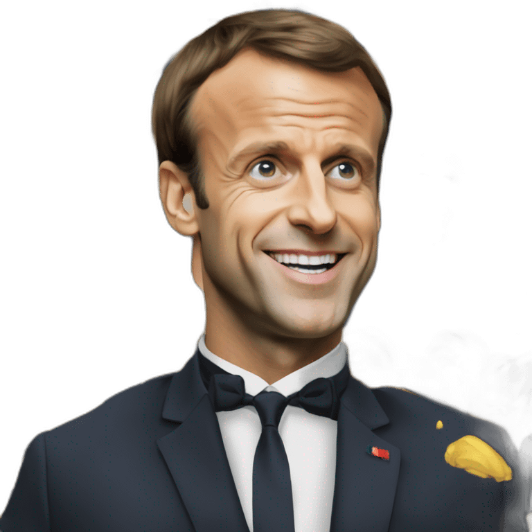 Emmanuel Macron entrain de baisser Brigitte emoji