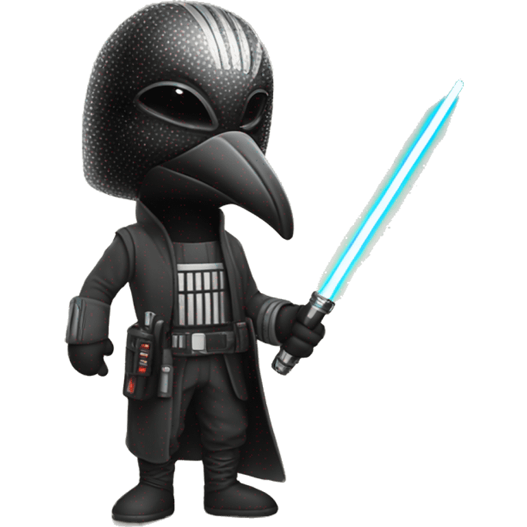 A loon with a lightsaber  emoji