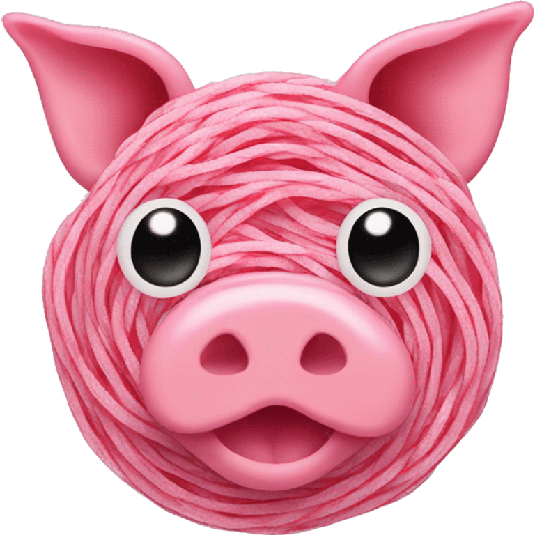 Pig made of sour candy laces and sweets emoji