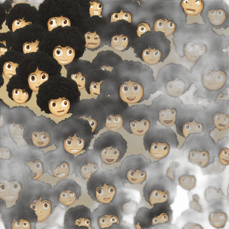 mound pile of curly black hair on ground emoji