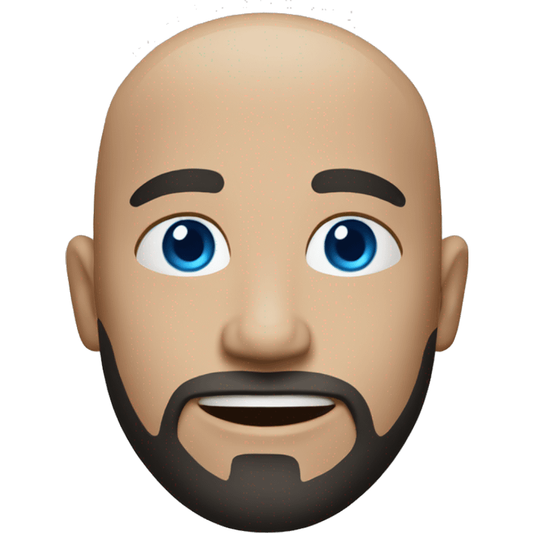 bald white guy with blue eyes and stubble. black clothes emoji