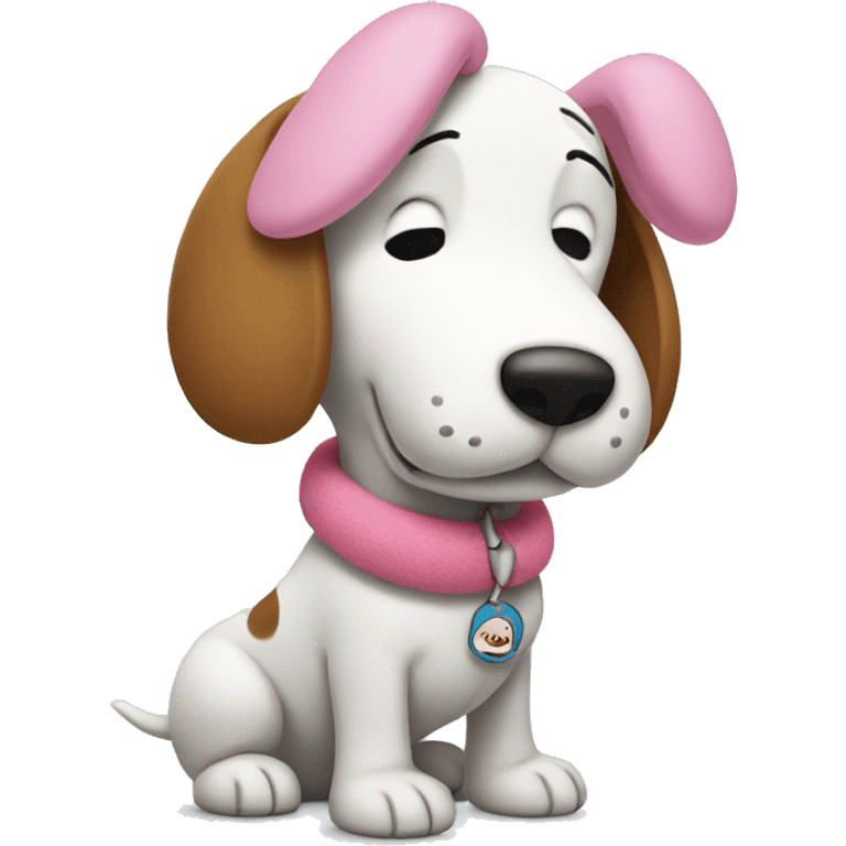 Snoopy with pink bun  emoji