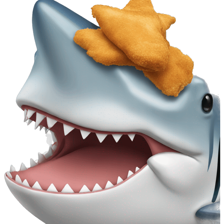 Shark with chicken on the head  emoji