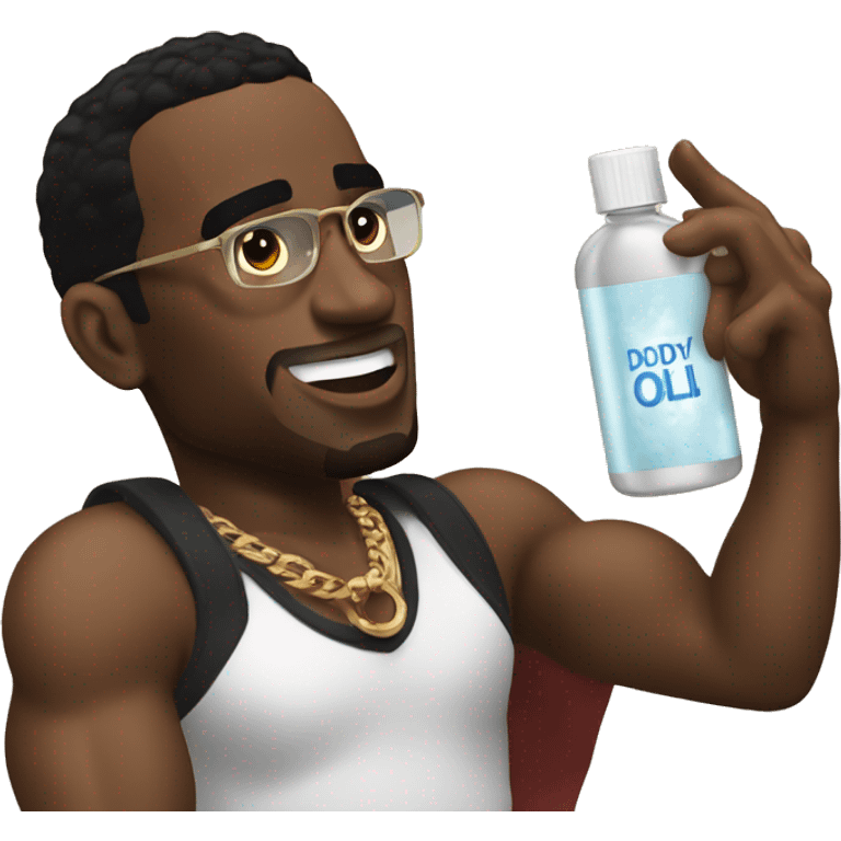 P.diddy holding a body oil bottle  emoji