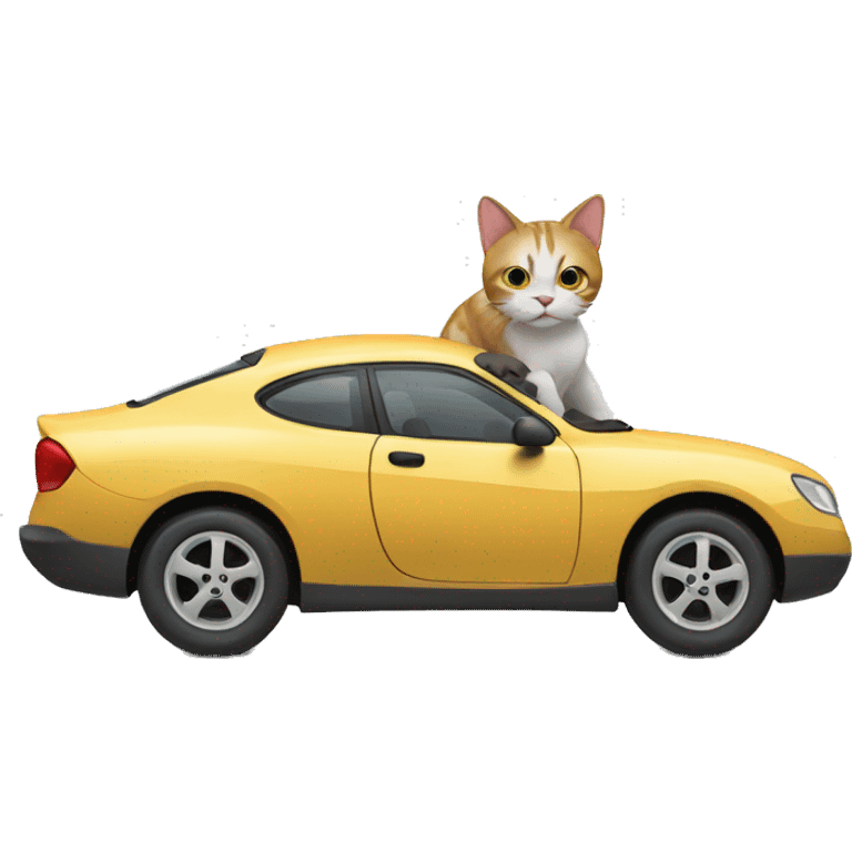 Cat with car emoji